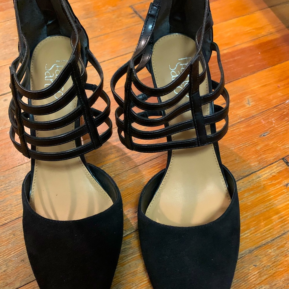 Franco Sarto size 10 Black Suede heels